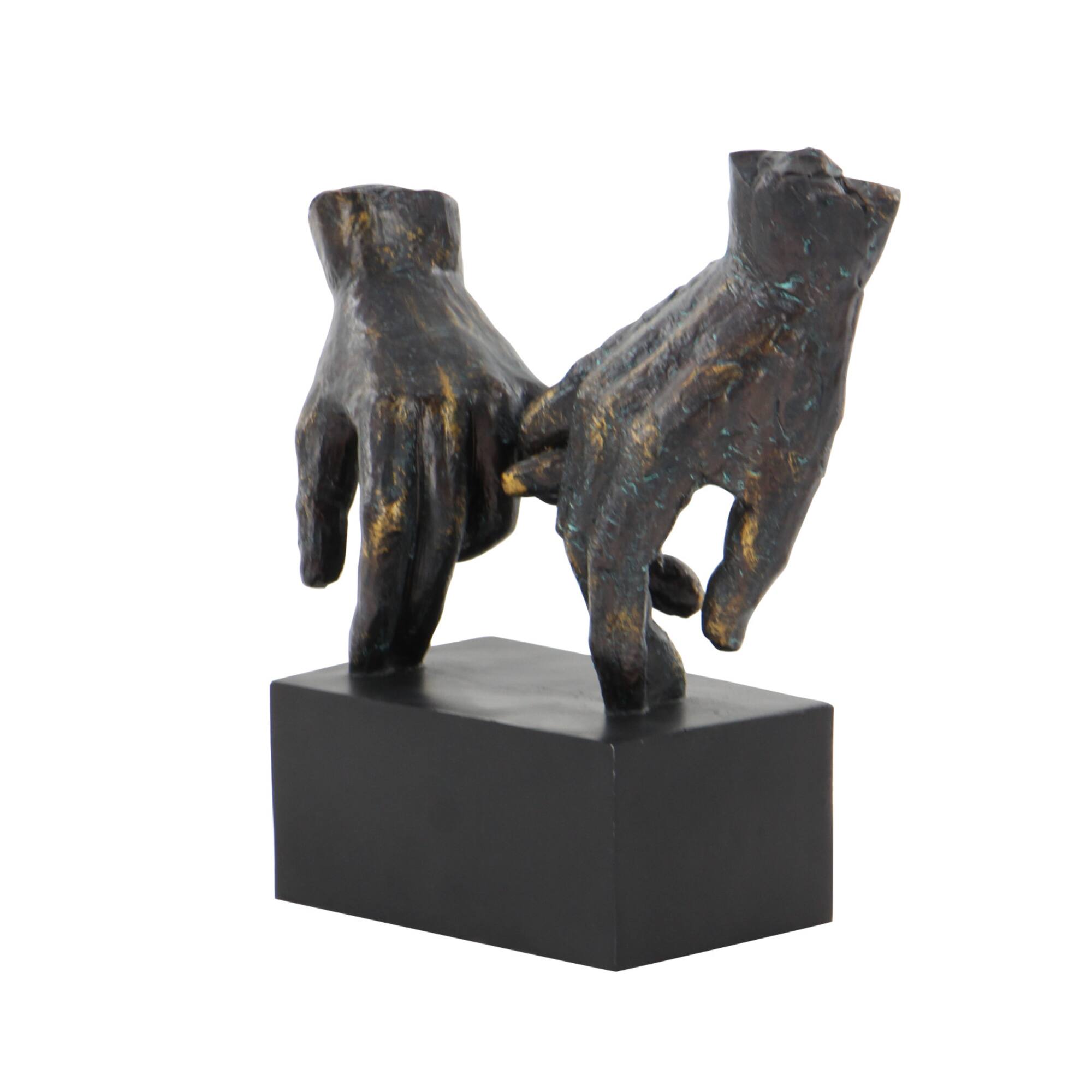 10" Black Polystone Traditional Pinky Swear Sculpture
